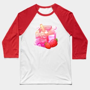 Aesthetic Sparkling Strawberry Soda Carton Baseball T-Shirt